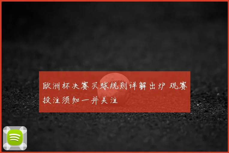 欧洲杯决赛买球规则详解出炉 观赛投注须知一并关注
